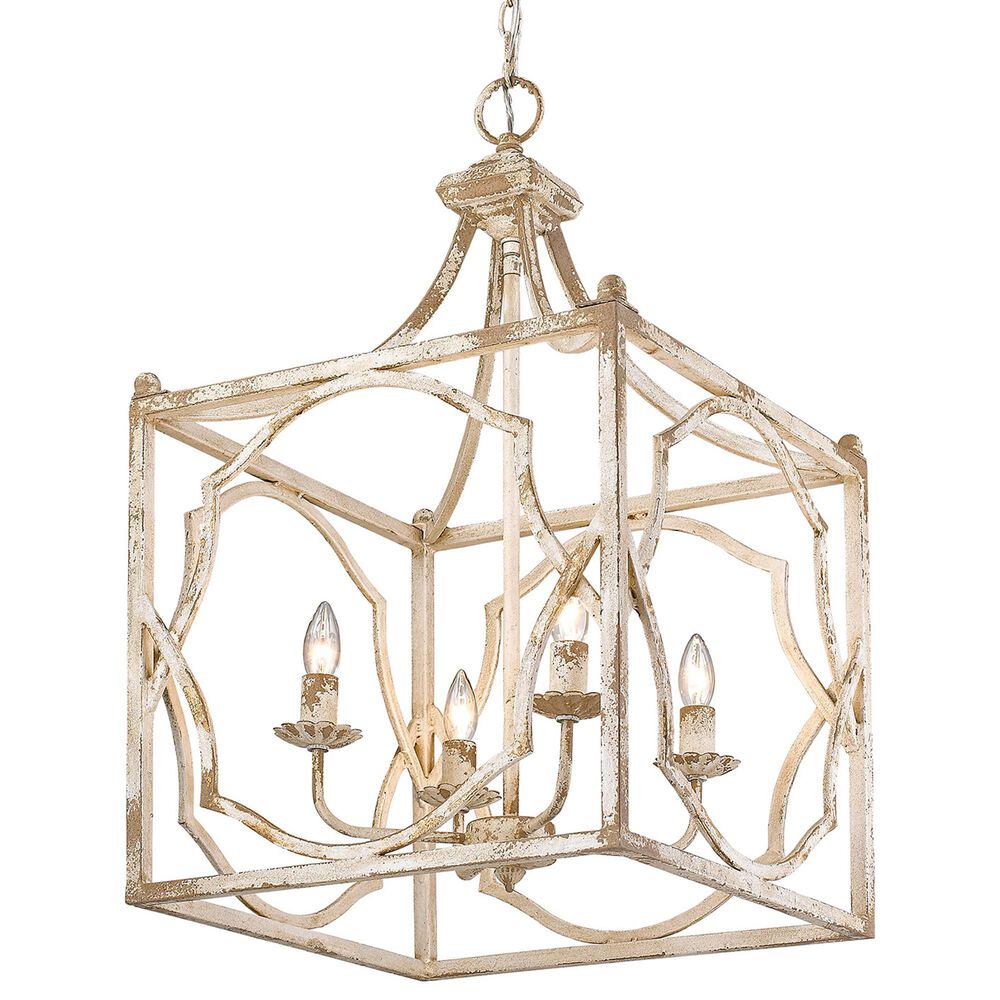 Golden Lighting Laurent 4-Light Pendant in Antique Ivory and Gold, , large