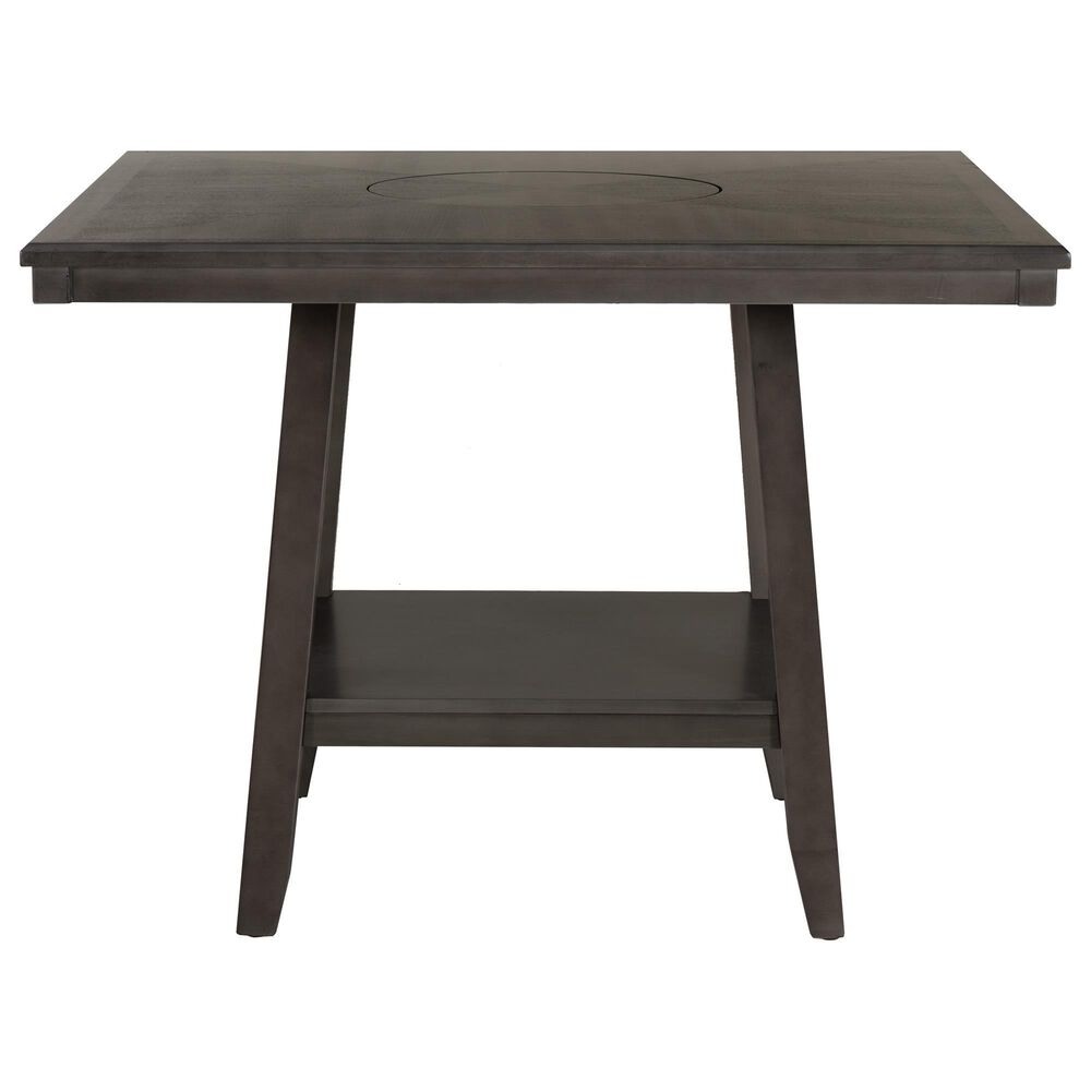 Linon Home Decor Spiva Counter Height Table with Lazy Susan in Grey - Table Only, , large