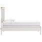 Ashley Linnocreek Twin Panel Bed in White and Warm Brown, , large