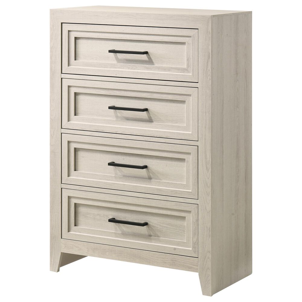 Crown Mark Lorraine 4-Drawer Chest in Antique White, , large