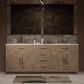 Lexora Home Abbey 80" Double Bathroom Vanity in Grey Oak with 2 cm White Quartz Top and Rectangular Sinks, , large