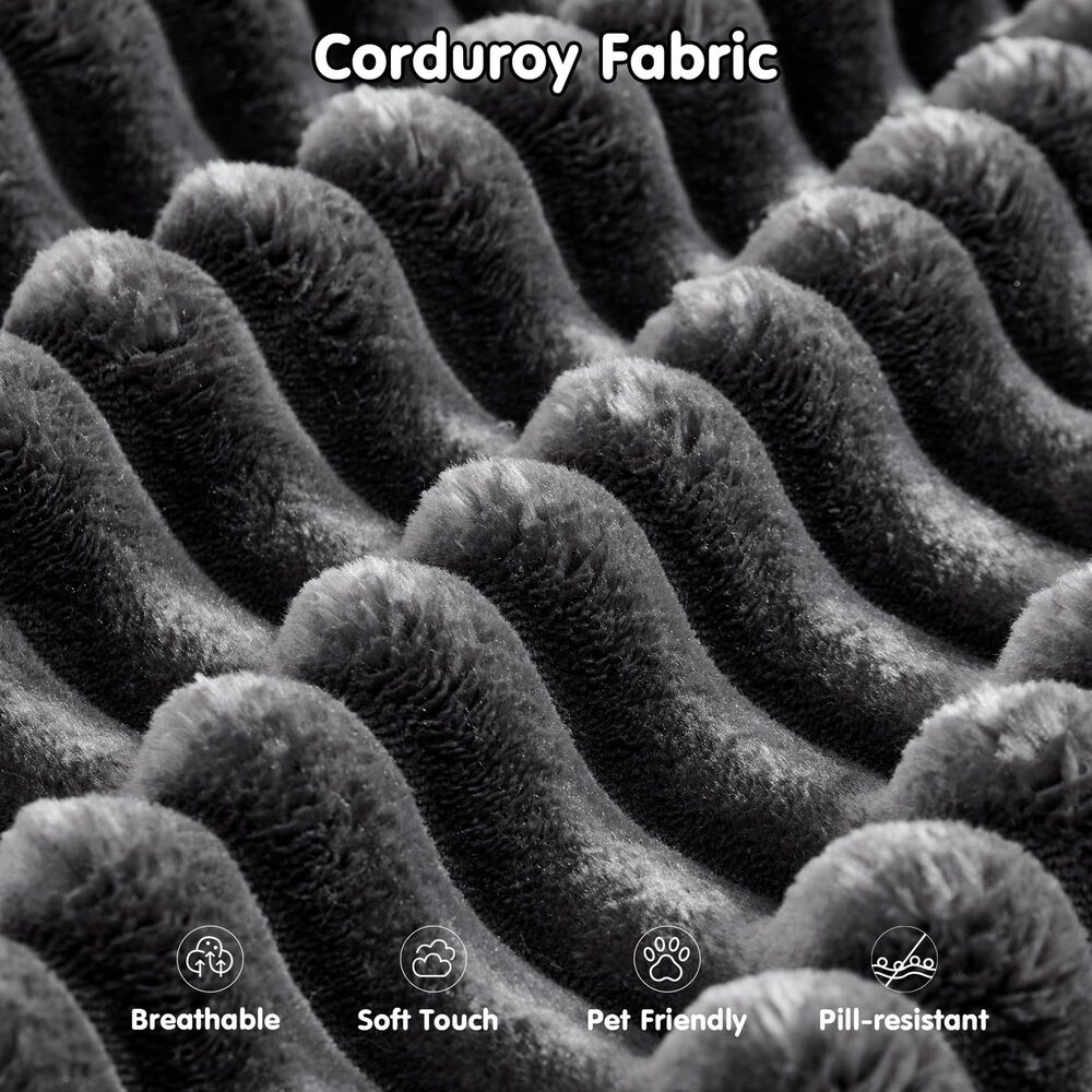 HOMLUX 104" Cloud Sectional Couch Upholstered Modular Sofa with Left L-Shape Chaise, Corduroy Fabric in Gray, , large