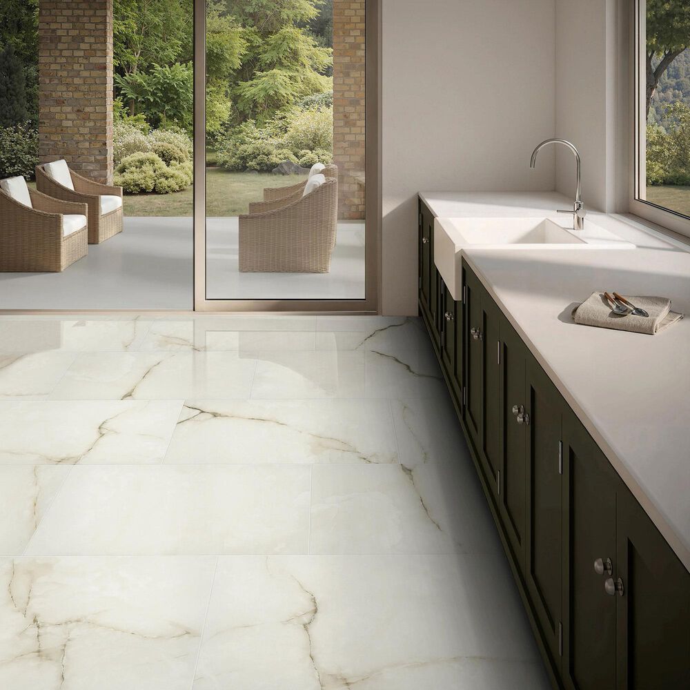 Shaw Astoria Oyster 24" x 48" Polished Porcelain Tile, , large