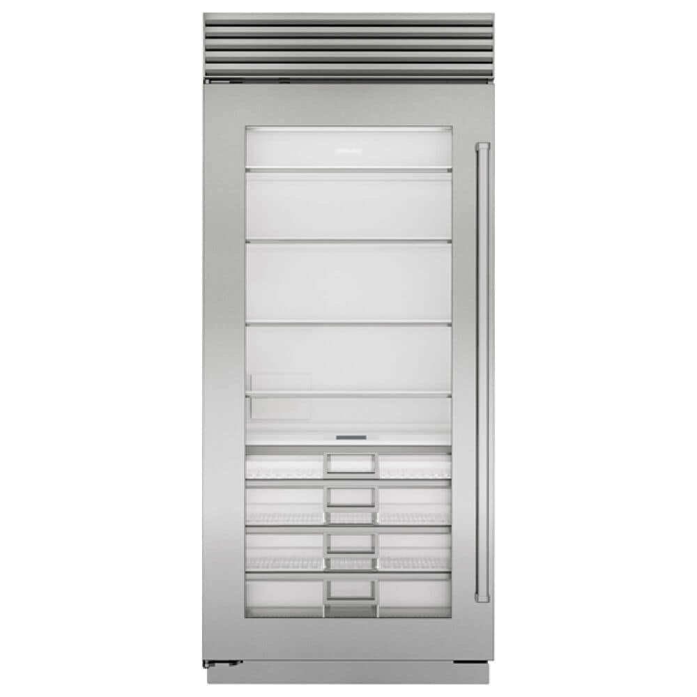 Sub Zero 22.9 Cu. Ft. Classic Left Hinge Built-In Refrigerator with Glass Door and Tubular Handle in Stainless Steel, , large
