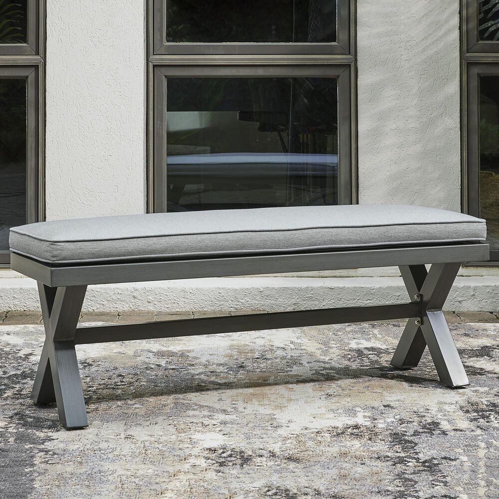 Ashley Elite Park Patio Bench in Gray, , large