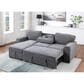 Modern Market Stationary Sofa Bed with Reversible Chaise in Light Grey, , large