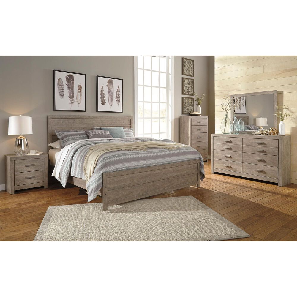 Signature Design by Ashley Culverbach 4 Piece Queen Bedroom Set in Warm Gray | Nebraska
