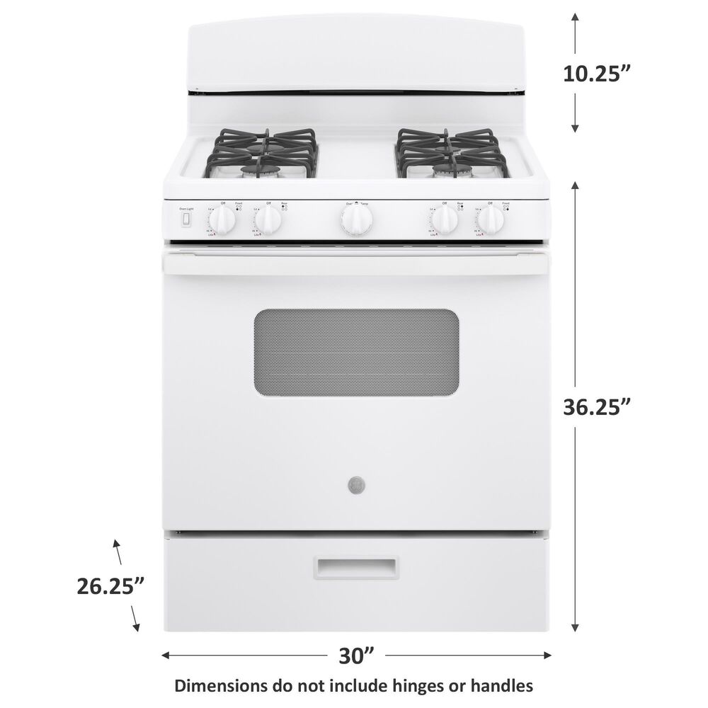 GE Appliances 30&quot; Freestanding Front Control Gas Range in White, , large