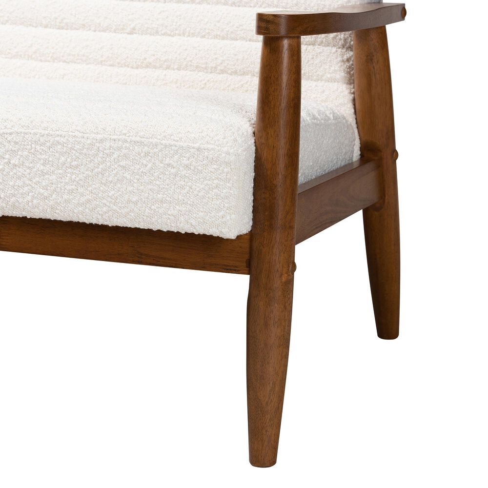Baxton Studio Stratton Stationary Loveseat in Cream, , large