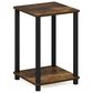 HOMLUX 2-Tier Turn-N-Tube End Table in Amber Pine and Black, , large