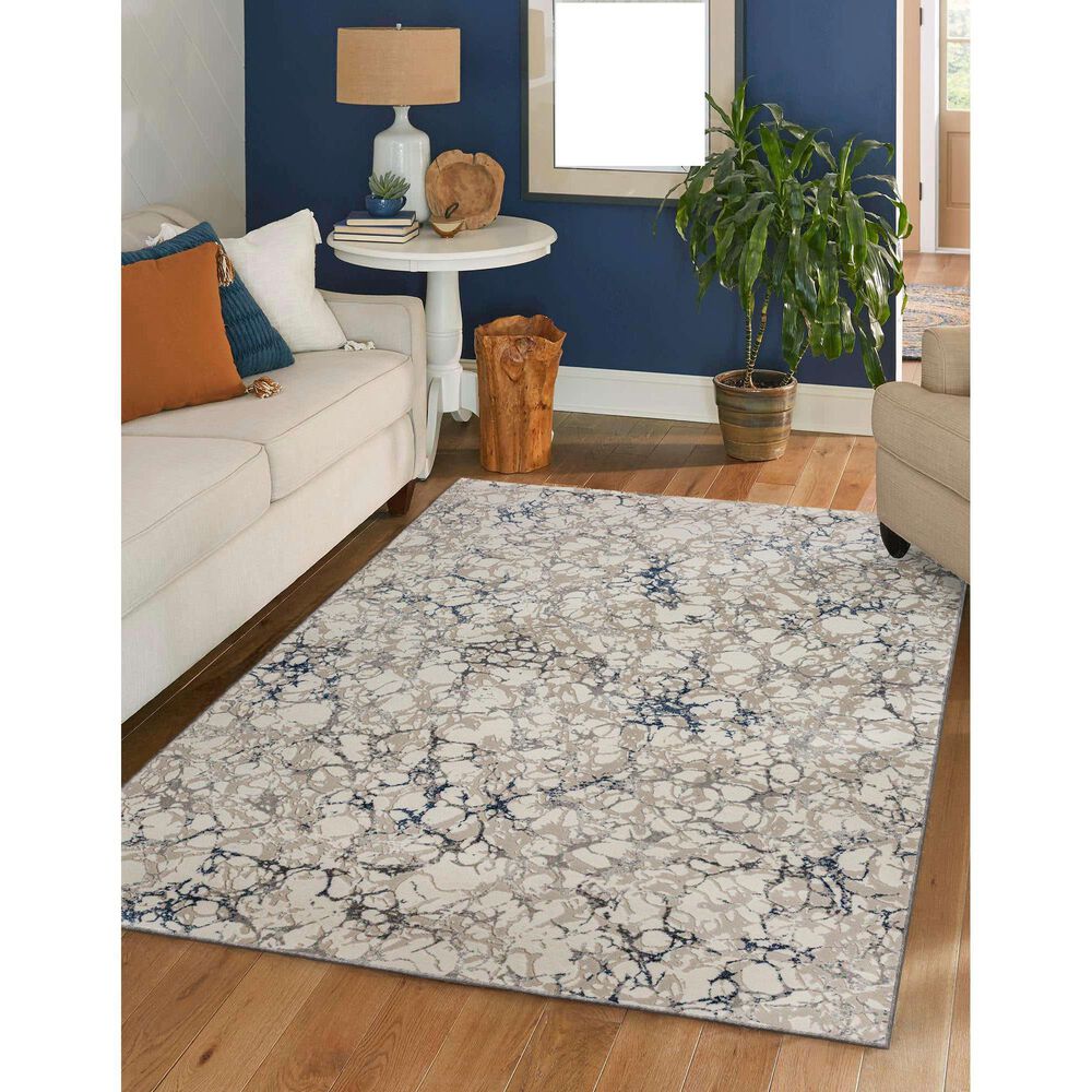 Radici USA Livigno Contemporary 7&#39;10&quot; x 10&#39;6&quot; Blue Area Rug, , large