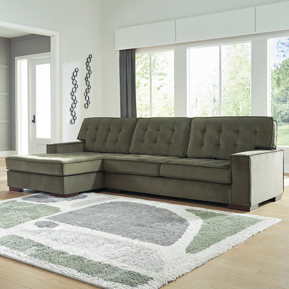 Ashley Caspian-Town 2-Piece Left Facing Sectional with Chaise in Olive, , large