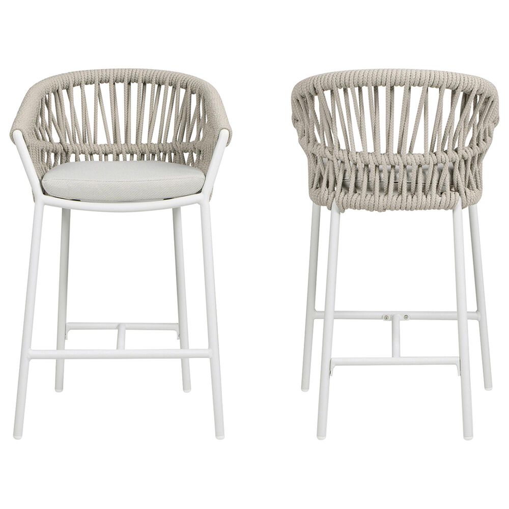 Hearth and Haven Maiden Patio Counter Stool in Beige &#40;Set of 2&#41;, , large
