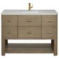 James Martin Vanities Lucian 48" Single Bathroom Vanity in Pebble Oak with 3 cm Victorian Silver Quartz Top, Rectangular Sink and FreePower Wireless Charger, , large