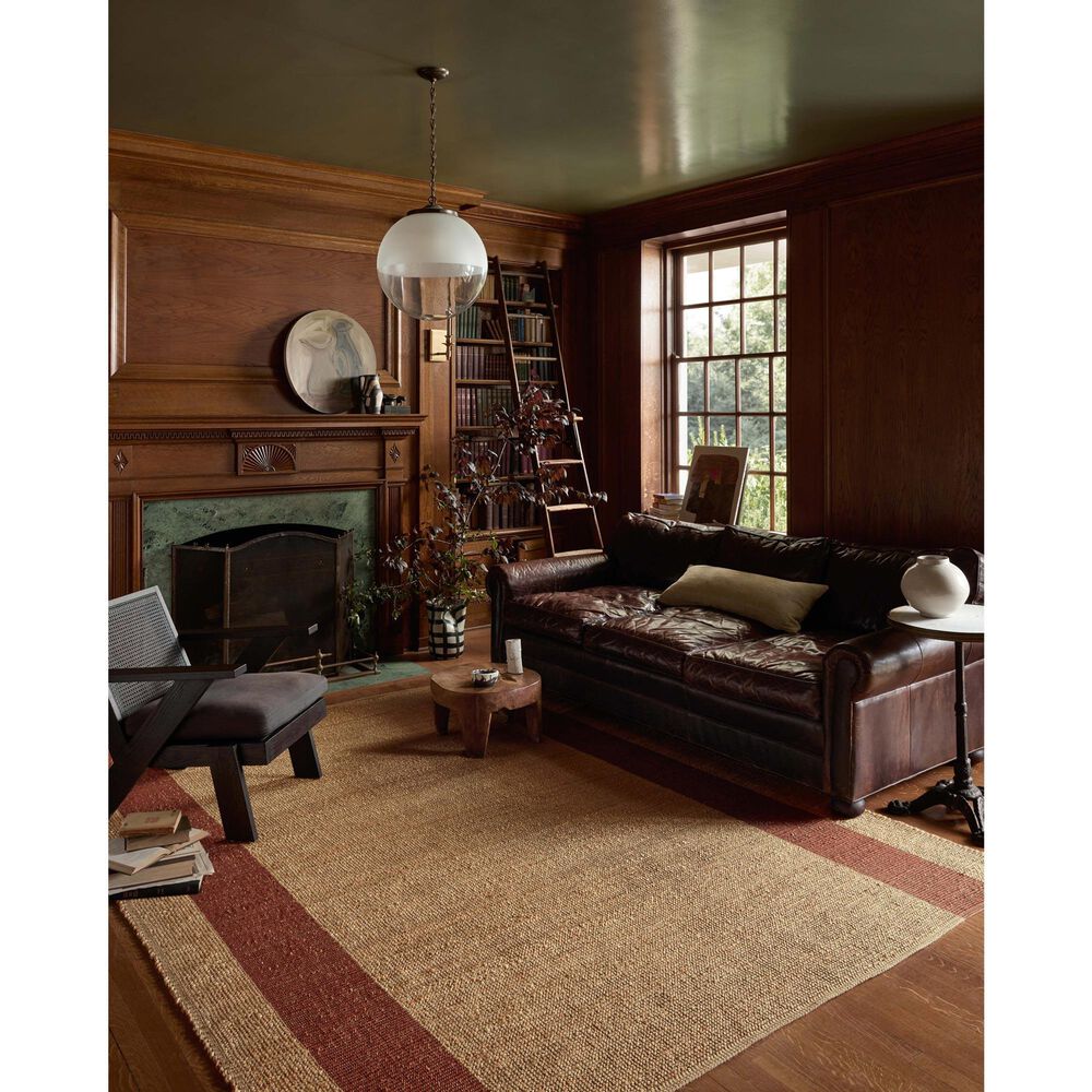 Loloi Weatherstaff Natural and Brick 3'6" x 5'6" Area Rug, , large