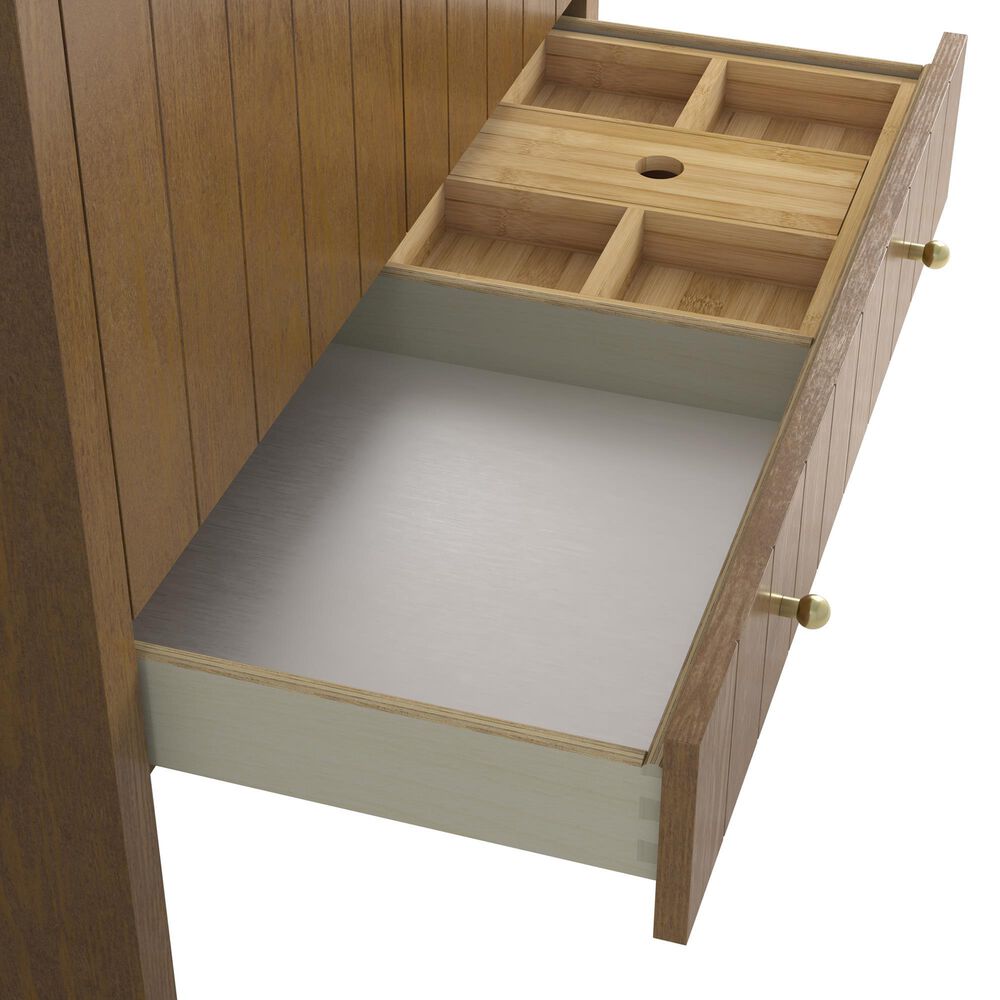 James Martin Hudson 36" Single Bathroom Vanity in Honey Oak with 3 cm Tajnar Eclos Top and Rectangular Sink, , large