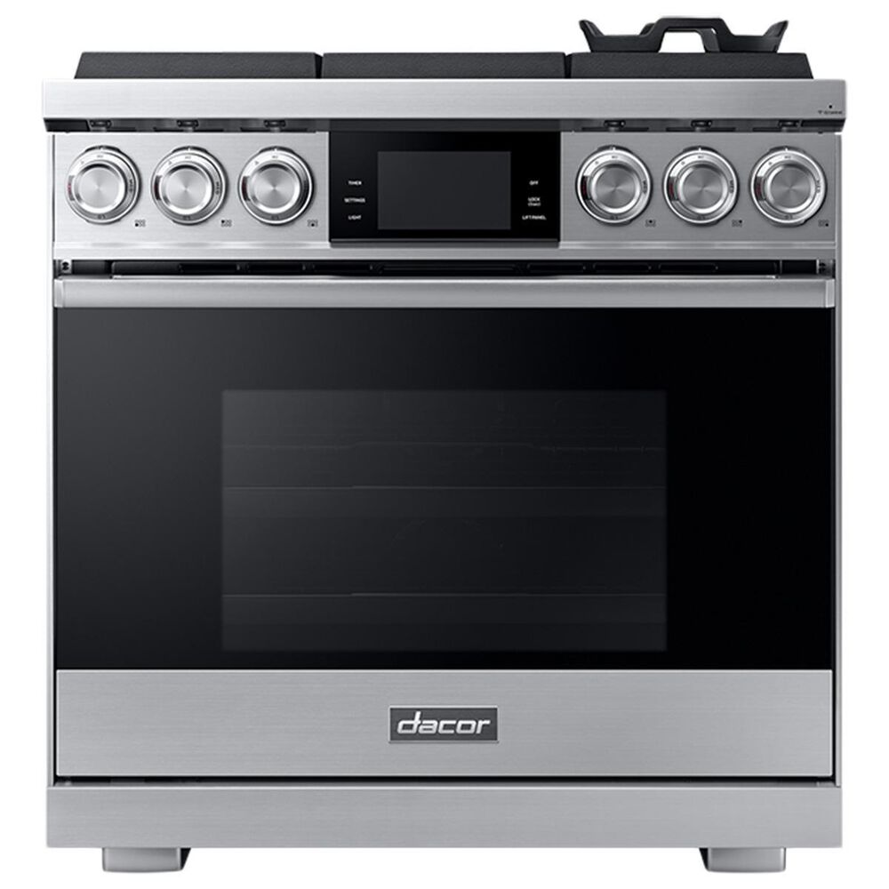 Dacor Modernist 36" Pro Gas Range with Natural Gas in Silver Stainless Steel, , large