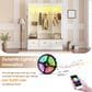 HOMLUX 9-Hook Hall Tree with 3-Cabinet in White and Natural, , large
