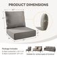 Sunwell Garden 24" Outdoor Seat and Back Cushion Set in Gray (Set of 2), , large