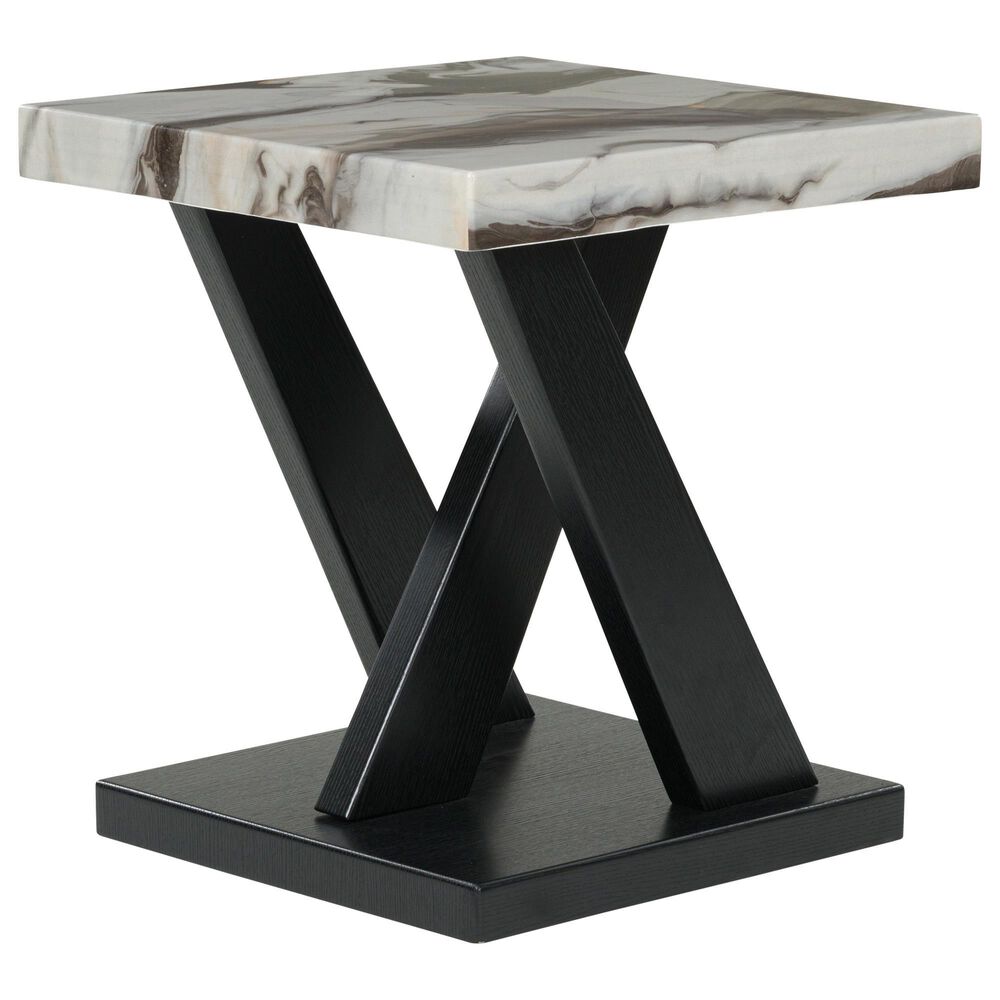 Ashley Cendill 3-Piece Occasional Table Set in Dark Brown, White and Black, , large