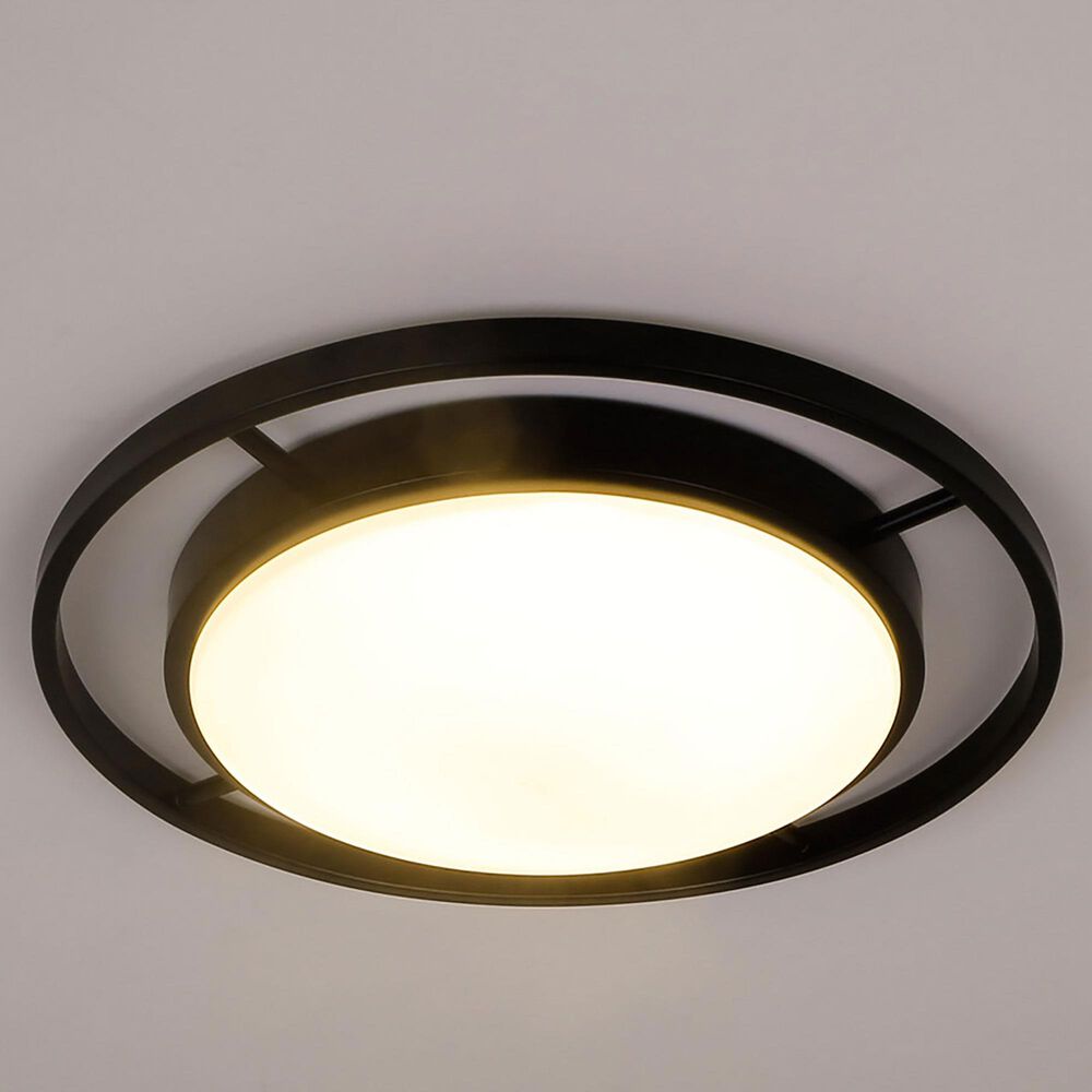 Golden Lighting 16.5&quot; Astra Flush Mount in Matte Black, , large