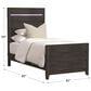 Mayberry Hill Tobias Twin Panel Bed with LED in Black, , large