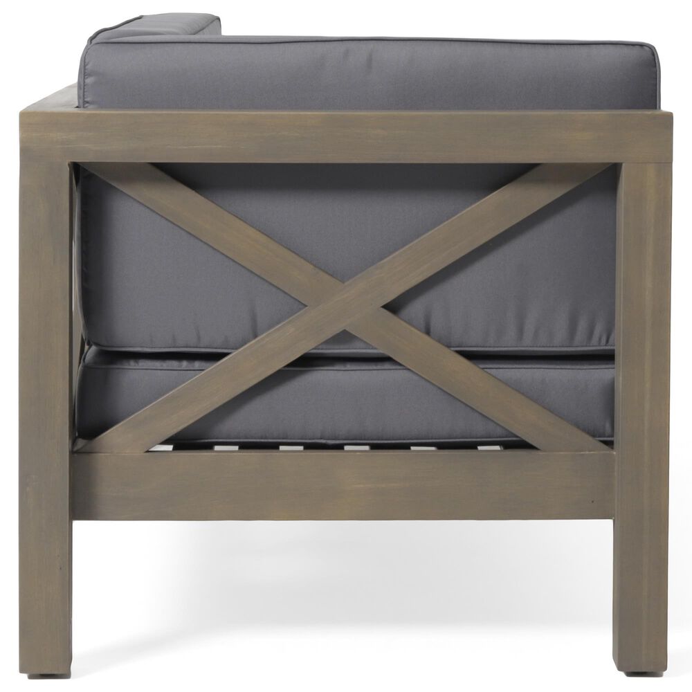 Hearth and Haven Brava Outdoor Corner Bench with Coffee Table in Dark Gray, , large