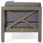 Hearth and Haven Brava Outdoor Corner Bench with Coffee Table in Dark Gray, , large