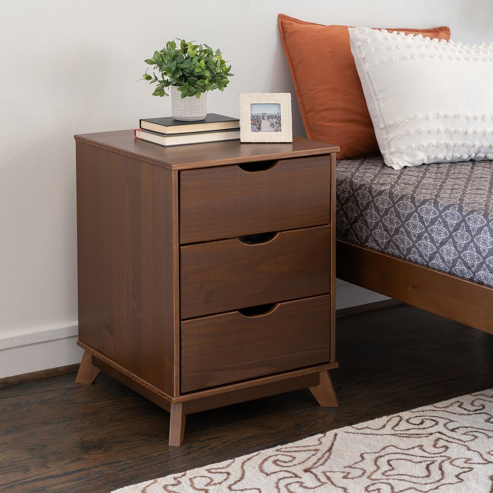Linon Home Decor Polly 3-Drawer Nightstand in Walnut, , large
