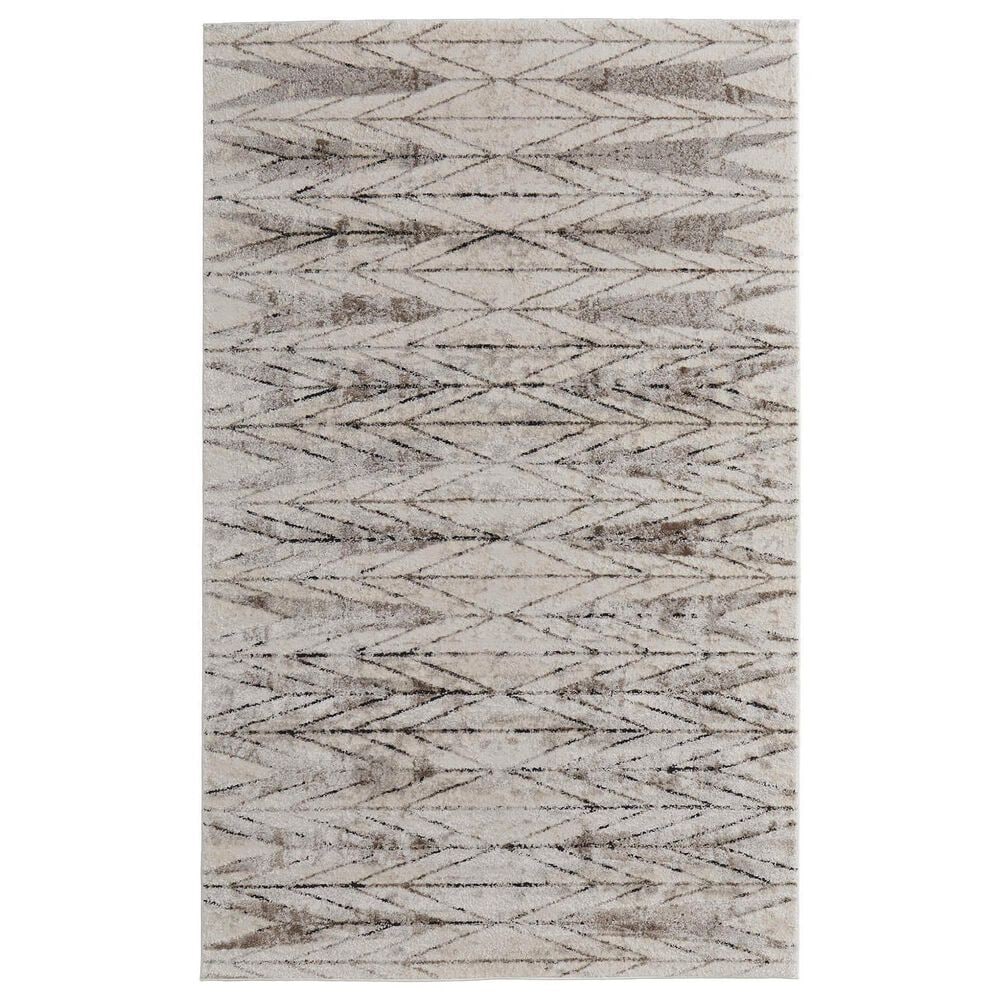 Feizy Vancouver 39NTF 4" x 6" Beige and Brown Area Rug, , large