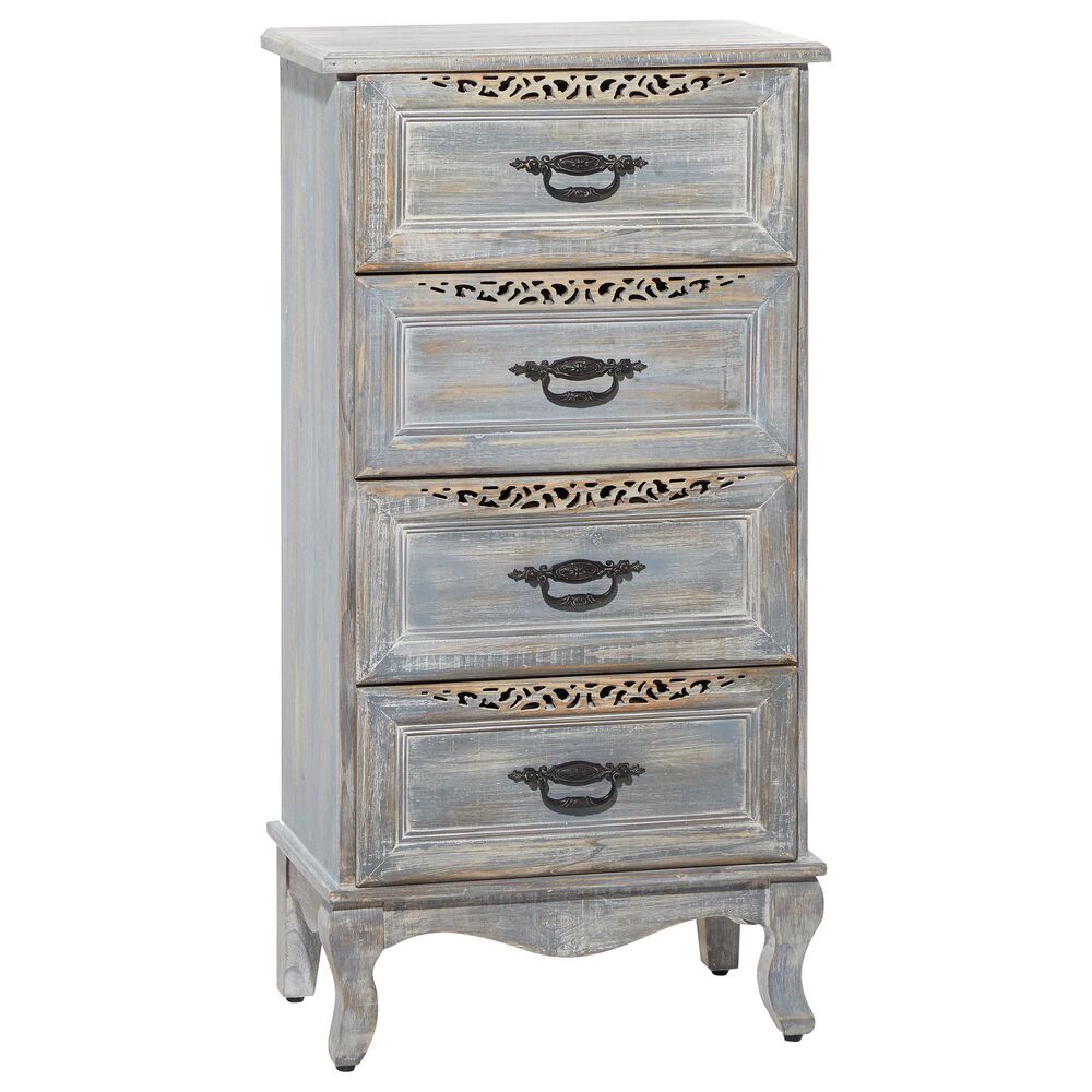 Uma Enterprises Farmhouse 4-Drawer Cabinet in Blue Gray, , large