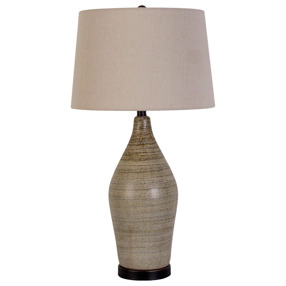 Classy Art Wholesalers Serene Stone Table Lamp in Natural and Matte Black, , large