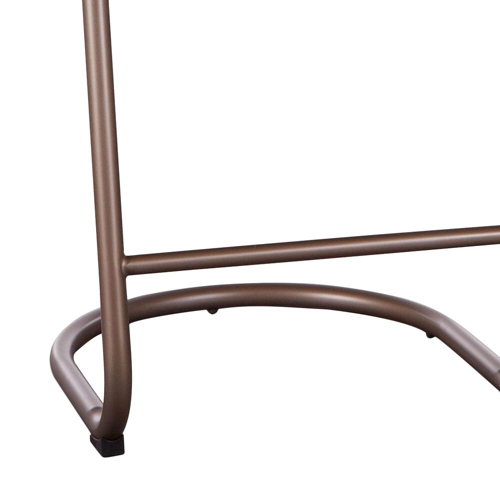 Home Trends &amp; Design Portofino Counter Stool in Antique Gold and Top Grain Leather, , large