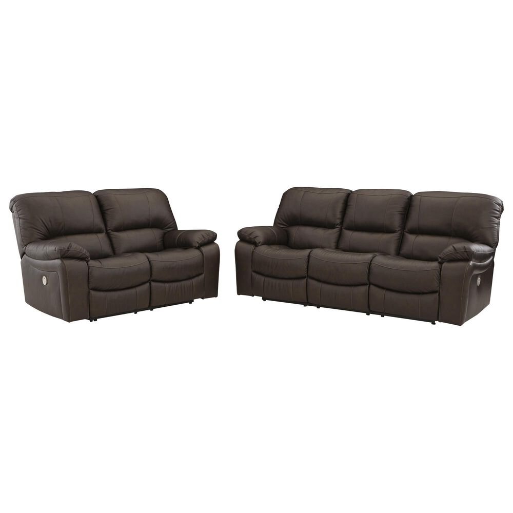 Ashley Leesworth 2-Piece Power Reclining Living Room Set in Dark Brown, , large