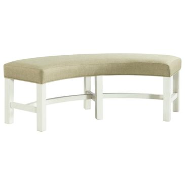 Elements International Direct Ship Barrett Bench with Natural Cushion in White, , large