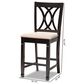 Baxton Studio Reneau Counter Height Pub Chair with Sand Cushion in Espresso Brown (Set of 2), , large