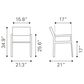 Zuo Modern Metropolitan Arm Chair in Silver (Set of 2), , large