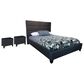 Loft District Metrica King Panel Bed and 2 Nightstands in Softwelle Lava, , large
