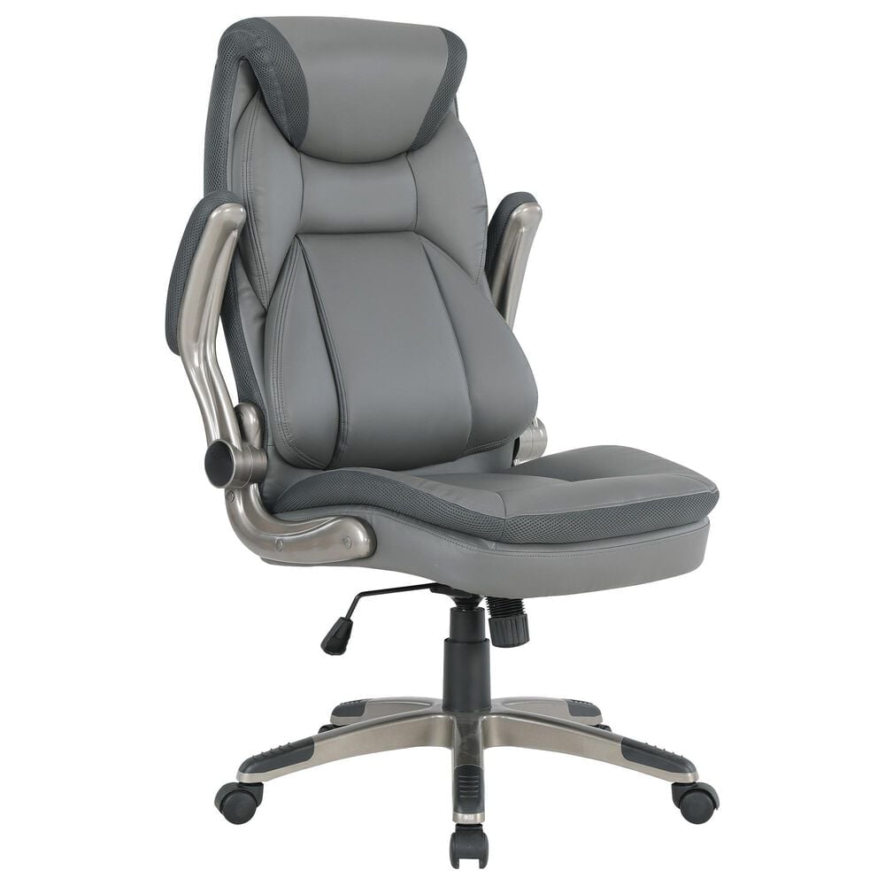Valor Living Executive Chair with Charcoal Grey Upholstery in Titanium, , large
