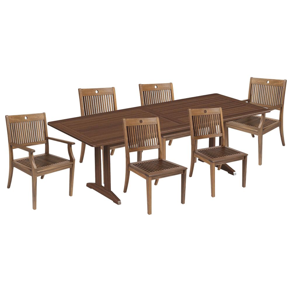 Timbertrail Foundations and Opal 7-Piece Patio Rectangular Dining Set in Chocolate Brown, , large