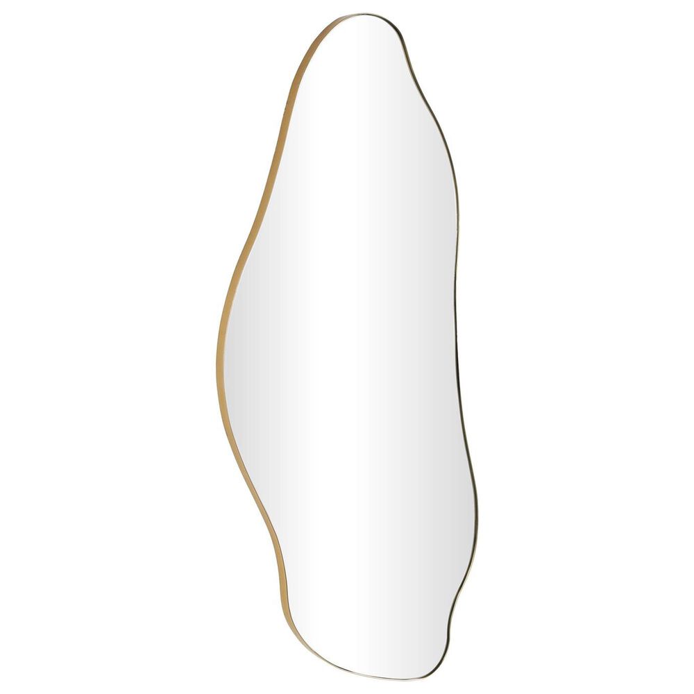 Maple and Jade 48" Metal Abstract Wavy Wall Mirror in Gold, , large