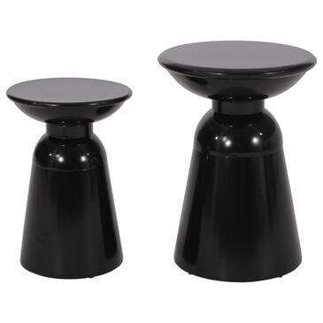 Hearth and Haven Serenita Patio Side Tables in Black (Set of 2), , large