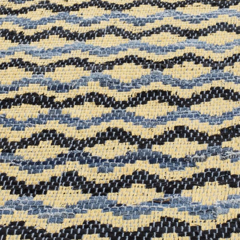 Safavieh Montauk 6&#39; Round Gold, Blue and Black Area Rug, , large