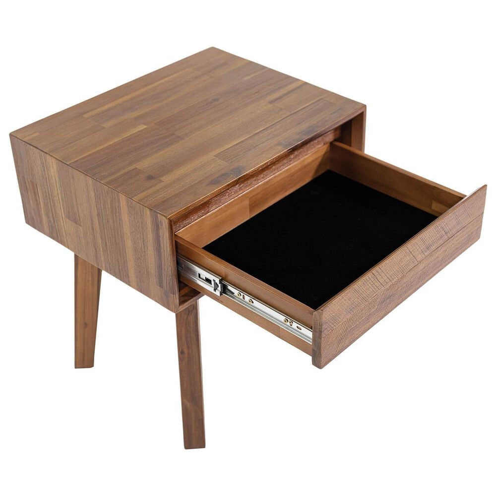 LH Imports Gia 1-Drawer Nightstand in Warm Pecan, , large