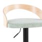 LumiSource Grotto Swivel Barstool with Light Green Fabric Upholstery in Black and Natural (Set of 2), , large