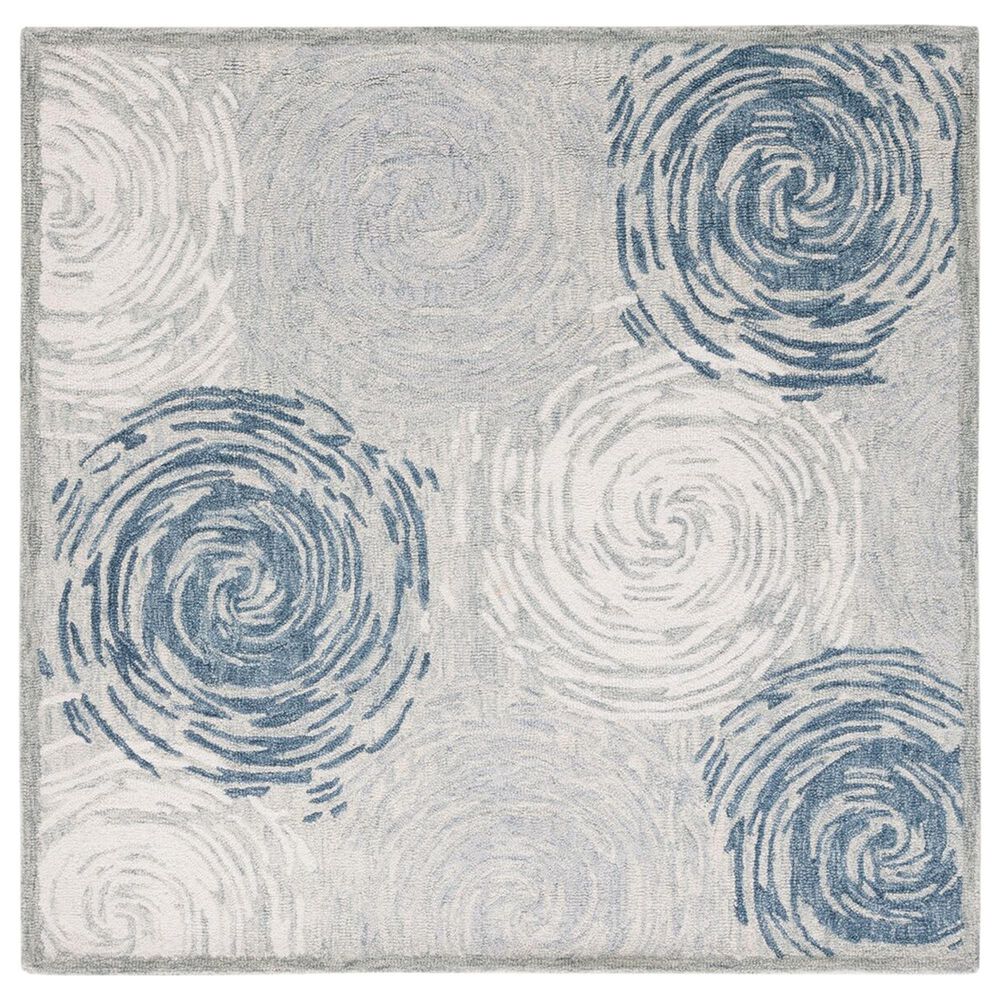 Safavieh Micro-Loop Grey and Ivory 5" Square Area Rug, , large