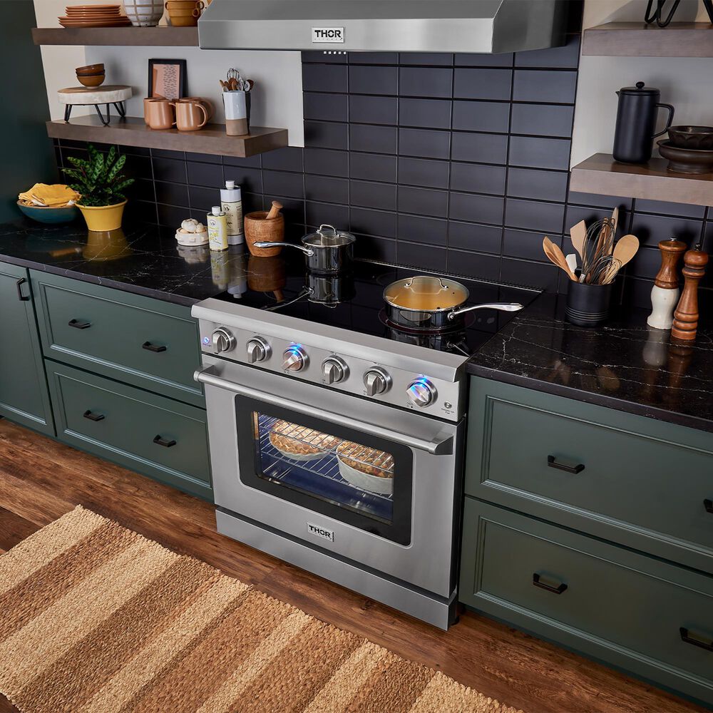 Thor Kitchen 36&quot; Professional Electric Range in Stainless Steel, , large