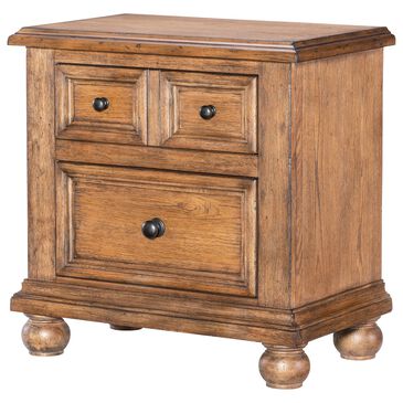 Country Living Vintage Market 2-Drawer Apothecary Nightstand in Barnwood Oak with Outlets and USB Ports, , large