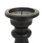 Maple and Jade 6", 8", 10" Turned Style Pillar Decorative Candle Holder in Black (Set of 3), , large