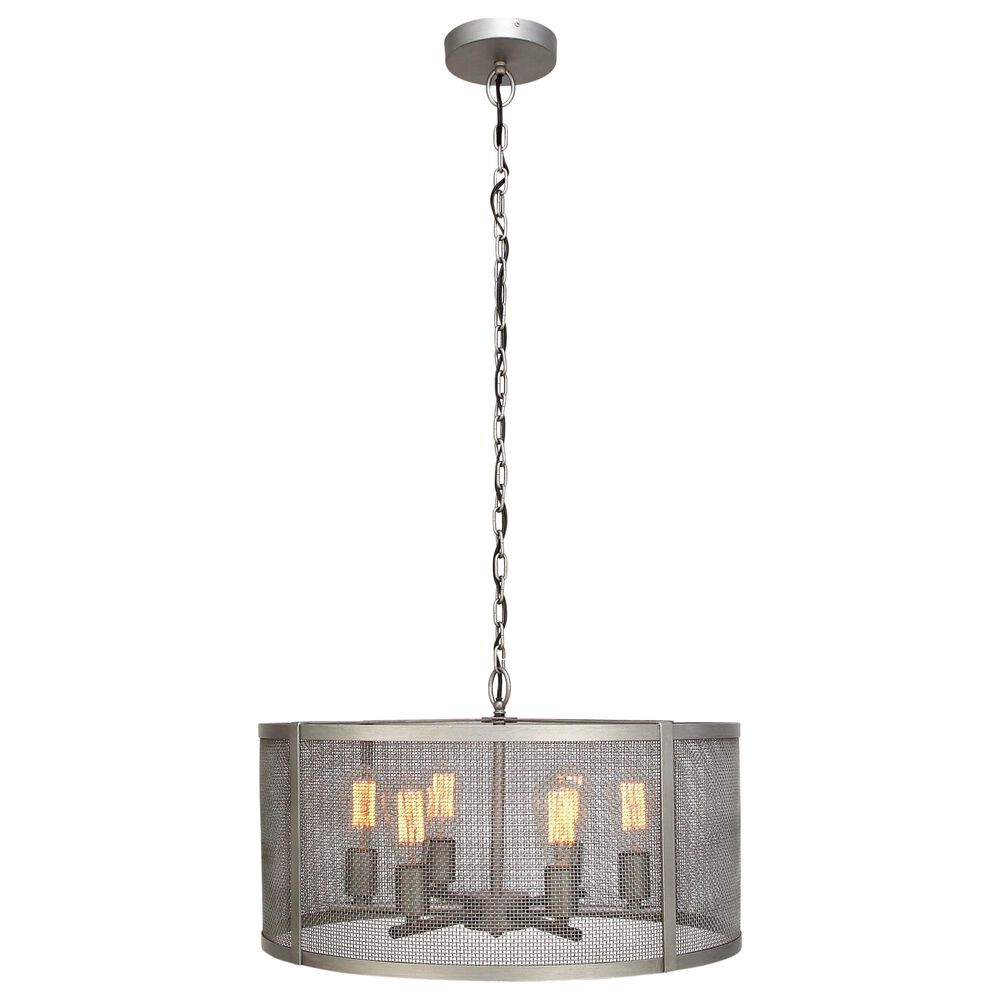 Maple and Jade 6-Light Pendant Lamp in Silver, , large